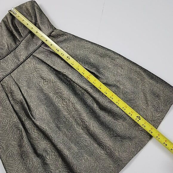 BCBGMAXAZRIA Women's Cocktail Strapless Bustier Pleated Dress Metallic Size 8 - Picture 16 of 16